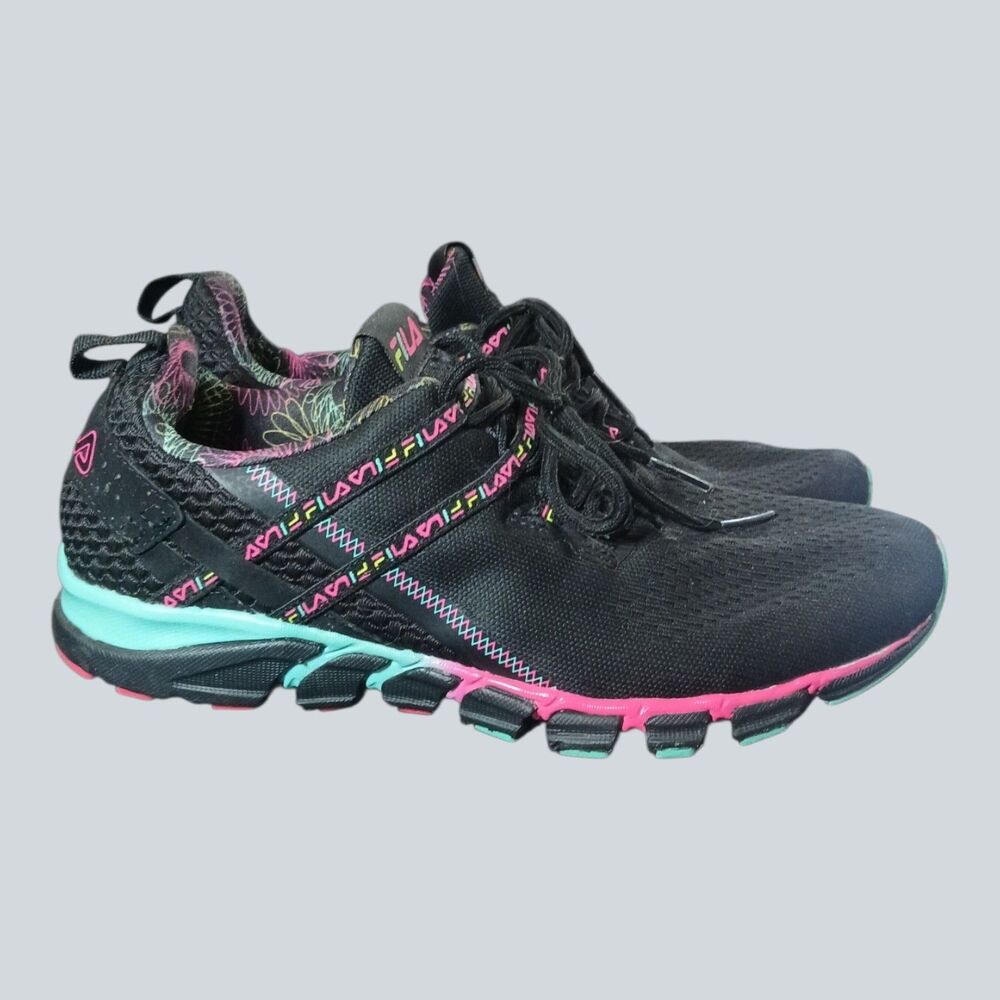 Fila Womens 8.5M Memory Realmspeed Evo Running Shoes Black 5RM00569-960 NWOB